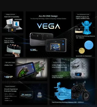 Preview: Shining 3D EinStar VEGA Titanium Gray 3D Scanner